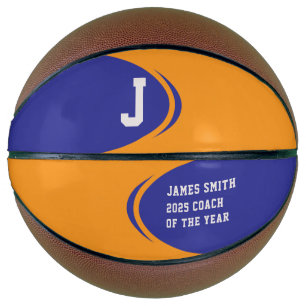 Blue Orange Personalized Basketball