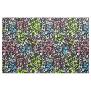 Blue Orange Pink Lime Green Polka Dots Pattern Fabric