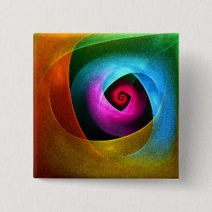 Blue Orange Pink Modern Abstract Art Pattern #24 2 Inch Square Button