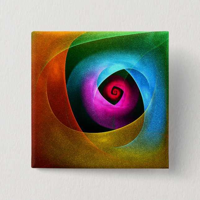 Blue Orange Pink Modern Abstract Art Pattern #24 2 Inch Square Button (Front)