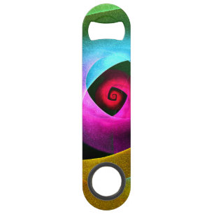 Blue Orange Pink Modern Abstract Art Pattern #24 Bar Key
