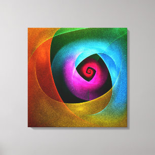 Blue Orange Pink Modern Abstract Art Pattern #24 Canvas Print