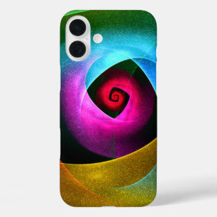 Blue Orange Pink Modern Abstract Art Pattern #24 iPhone 16 Plus Case