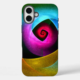 Blue Orange Pink Modern Abstract Art Pattern #24 iPhone 16 Plus Case