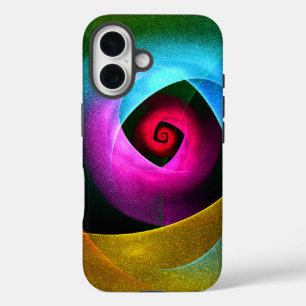 Blue Orange Pink Modern Abstract Art Pattern #24 iPhone 16 Case