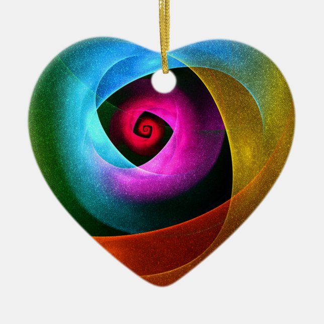 Blue Orange Pink Modern Abstract Art Pattern #24 Ceramic Ornament (Front)