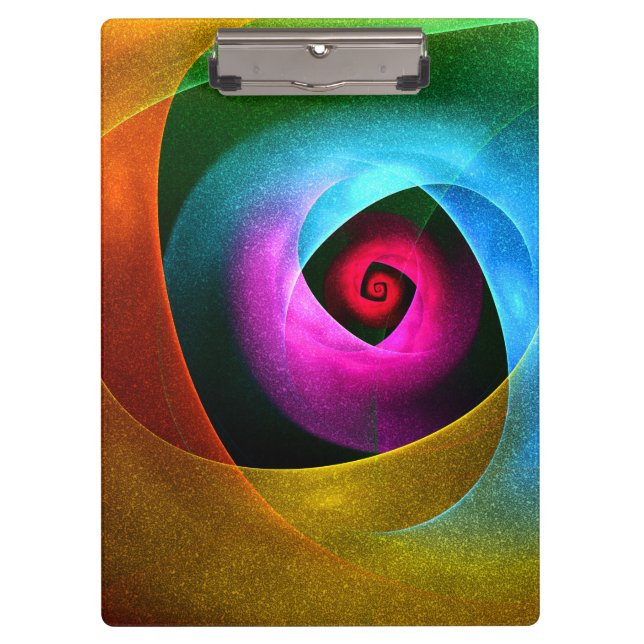Blue Orange Pink Modern Abstract Art Pattern #24 Clipboard (Front)