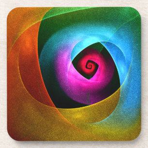 Blue Orange Pink Modern Abstract Art Pattern #24 Coaster