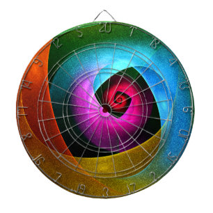 Blue Orange Pink Modern Abstract Art Pattern #24 Dartboard