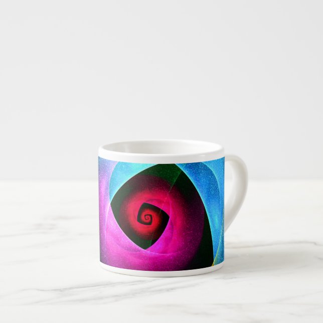 Blue Orange Pink Modern Abstract Art Pattern #24 Espresso Cup (Front Right)