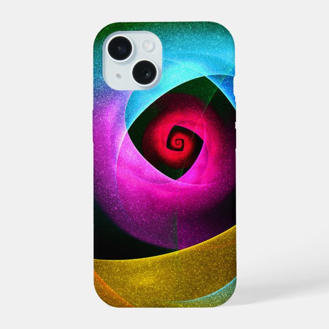 Blue Orange Pink Modern Abstract Art Pattern #24 iPhone 15 Case (Back)