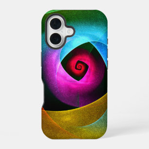 Blue Orange Pink Modern Abstract Art Pattern #24 iPhone 16 Case