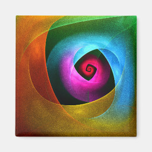 Blue Orange Pink Modern Abstract Art Pattern #24 Magnet