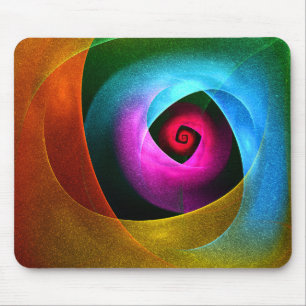 Blue Orange Pink Modern Abstract Art Pattern #24 Mouse Pad