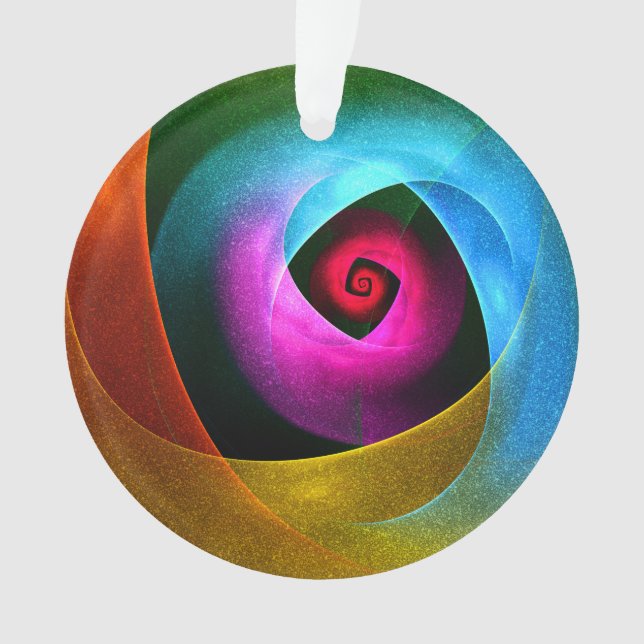 Blue Orange Pink Modern Abstract Art Pattern #24 Ornament (Front)