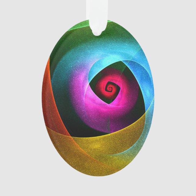 Blue Orange Pink Modern Abstract Art Pattern #24 Ornament (Front)