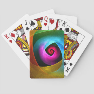 Blue Orange Pink Modern Abstract Art Pattern #24 Playing Cards
