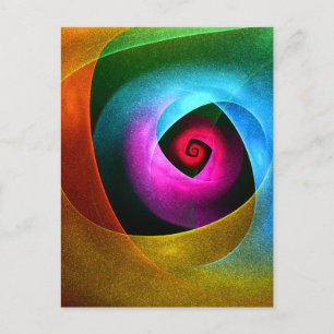 Blue Orange Pink Modern Abstract Art Pattern #24 Postcard