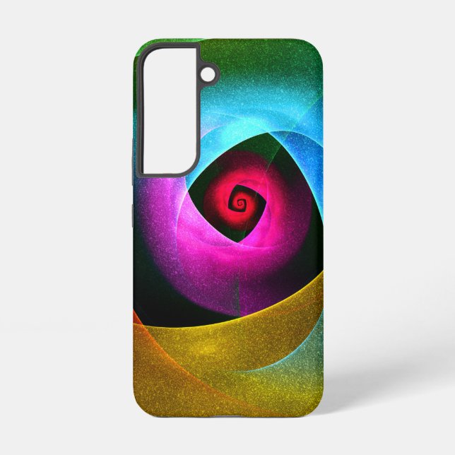 Blue Orange Pink Modern Abstract Art Pattern #24 Samsung Galaxy S22 Case (Back)