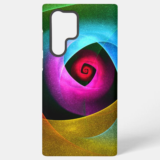 Blue Orange Pink Modern Abstract Art Pattern #24 Samsung Galaxy S22 Ultra Case (Back)