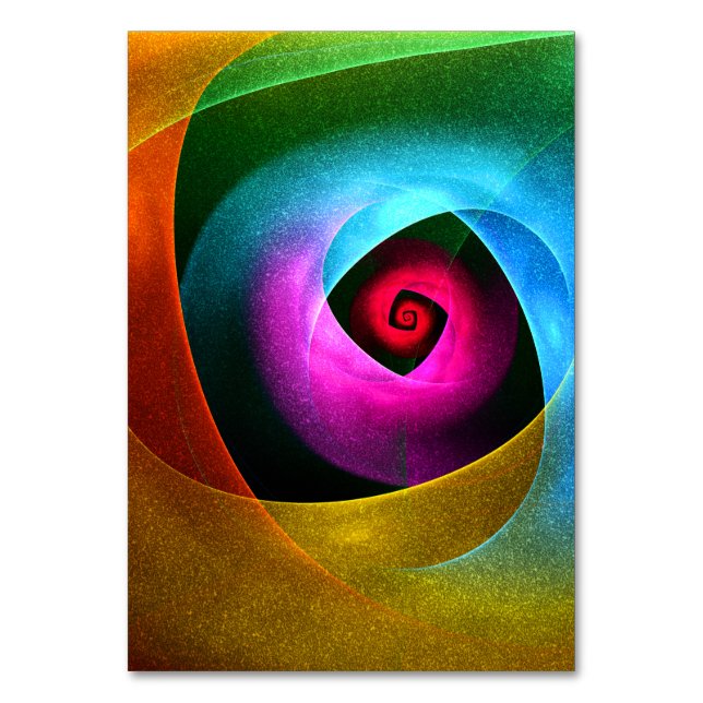 Blue Orange Pink Modern Abstract Art Pattern #24 Table Number (Front)