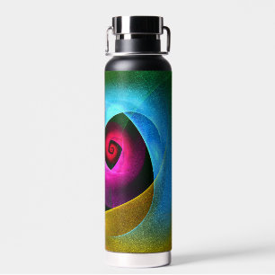 Blue Orange Pink Modern Abstract Art Pattern #24 Water Bottle