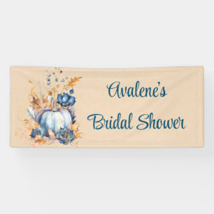 Blue Orange Pumpkin Peony Bridal Shower Banner