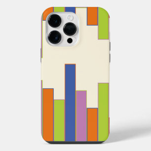 Blue, Orange, Purple, Green and Cream Rectangles iPhone 14 Pro Max Case