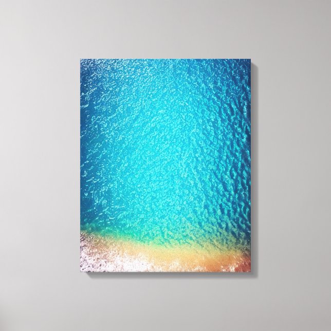 blue orange sand beach ocean wave canvas print (Front)
