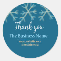 Blue orange snowflakes add business name christmas