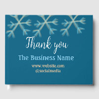 Blue orange snowflakes add business name christmas