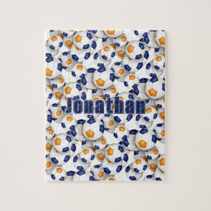 blue orange soccer team colours boys girls name jigsaw puzzle
