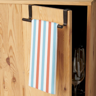 Blue & Orange Stripe Pattern Kitchen Towel