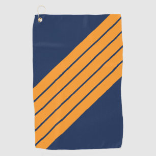 Blue Orange Striped 70s 80s Retro Racing Stripes Golf Towel