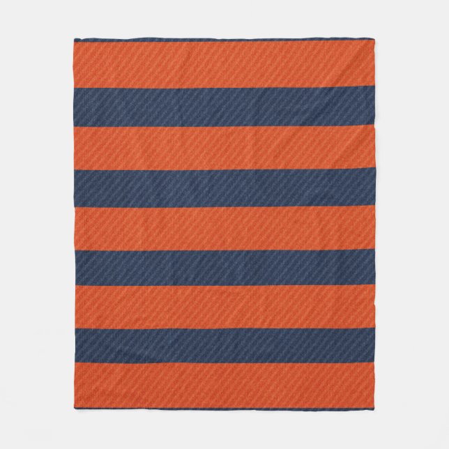 Blue & Orange Stripes and Diagonals Blanket (Front)