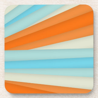Blue Orange Stripes Coaster