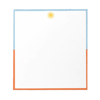 Blue Orange Sunburst Notepad