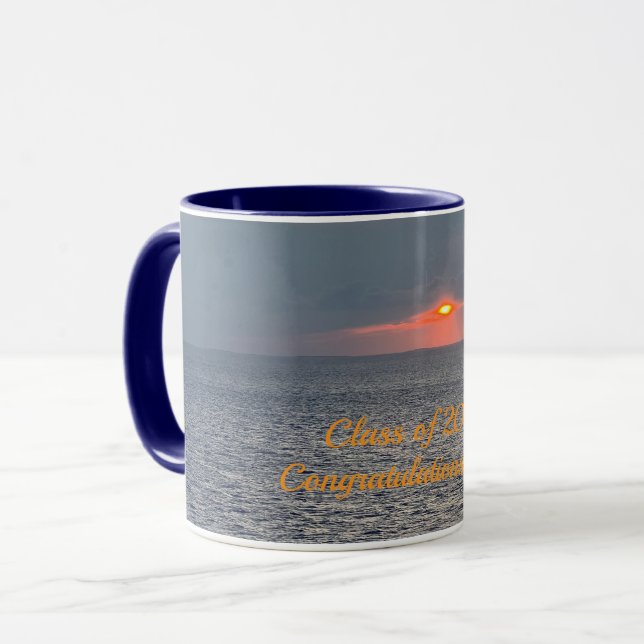 Blue & Orange, Sunset, Congratulations Mug (Front Left)
