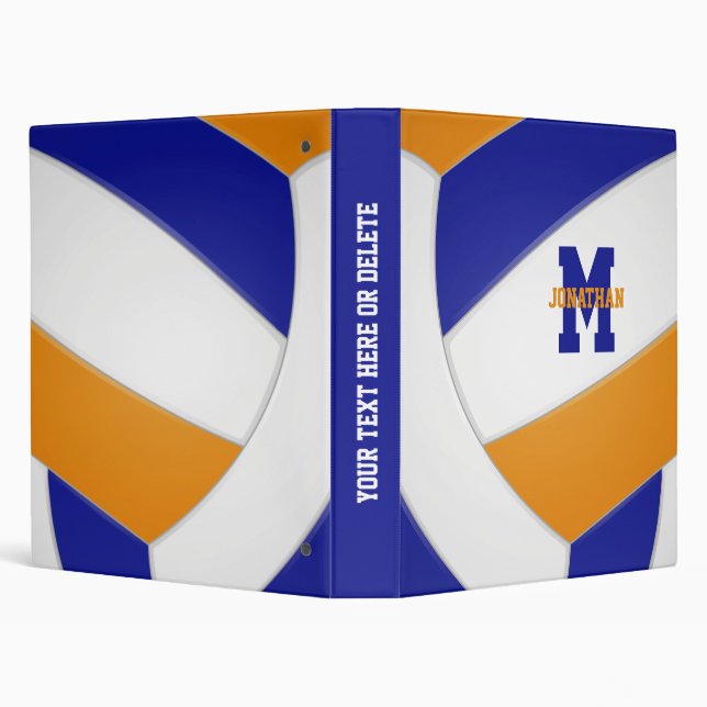 blue orange team colours boys girls volleyball binder (Background)