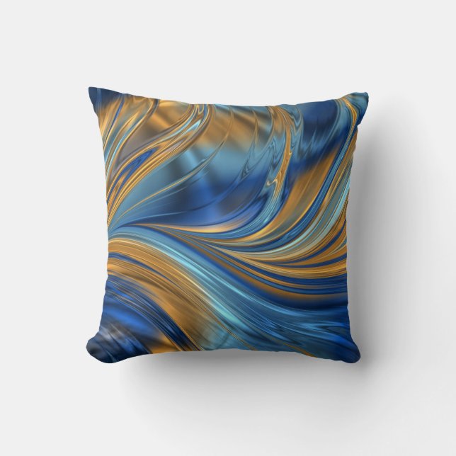 Blue orange throw pillow (Front)