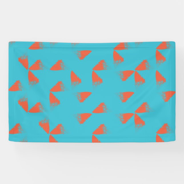 Blue, orange, vibrant, trendy geometric pattern banner (Horizontal)