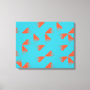 Blue, orange, vibrant, trendy geometric pattern canvas print