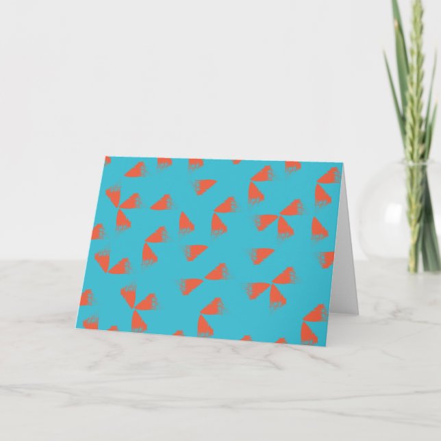 Blue, orange, vibrant, trendy geometric pattern card (Front)