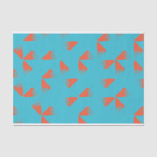 Blue, orange, vibrant, trendy geometric pattern tissue paper
