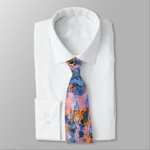 Blue & Orange Water Abstraction Tie