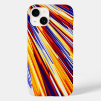 Blue Orange Yellow Abstract Geometric Feathers