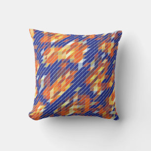 Blue Orange Yellow COOL Pattern Outdoor Pillow