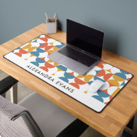 Blue Orange Yellow Retro Print MONOGRAM