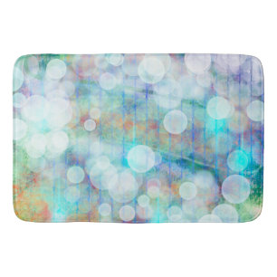 Blue, Orange, Yellow, White Abstract Art    Bath Mat
