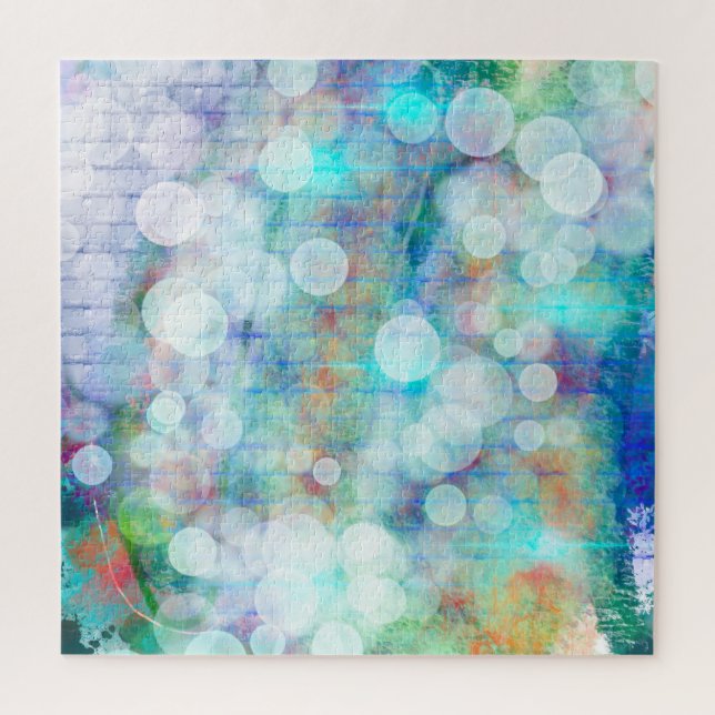 Blue, Orange, Yellow, White Abstract Art    Jigsaw Puzzle (Vertical)